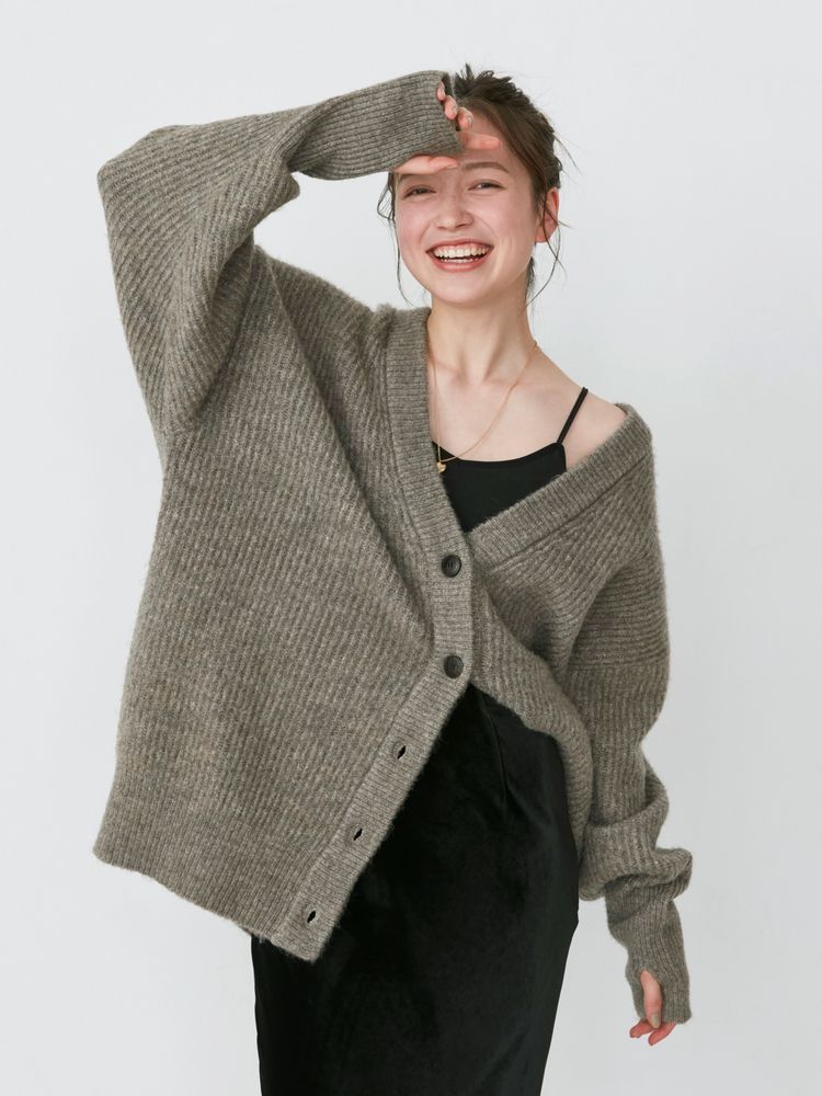 soft knit cardigan (grey) *JP