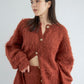 feather knit cardigan (orange) *JP