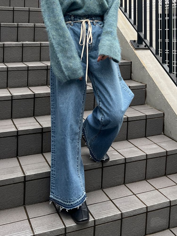 waist design loose jeans <made in Japan>