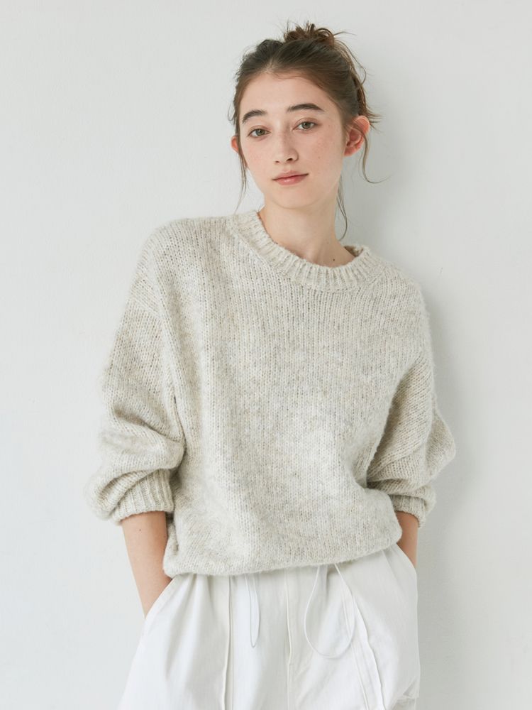 mohair blend loose knit (ivory) *JP