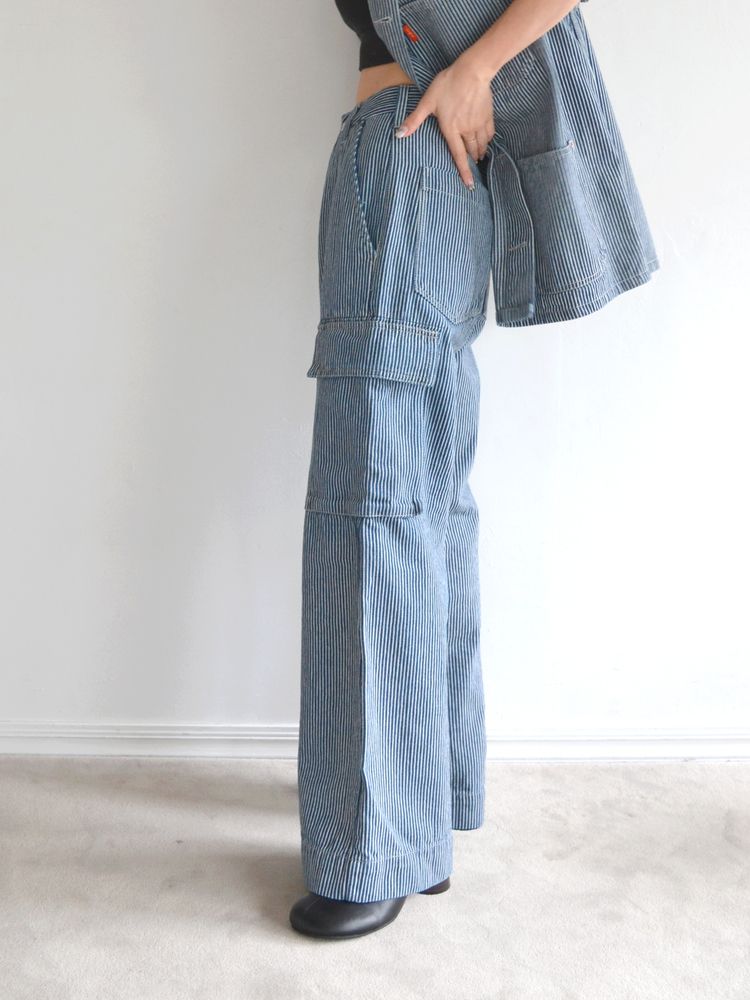 cargo loose denim jeans (denim) *JP