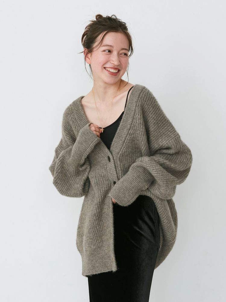 soft knit cardigan (grey) *JP