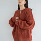 feather knit cardigan (orange) *JP