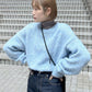 mohair blend loose knit (blue) *JP