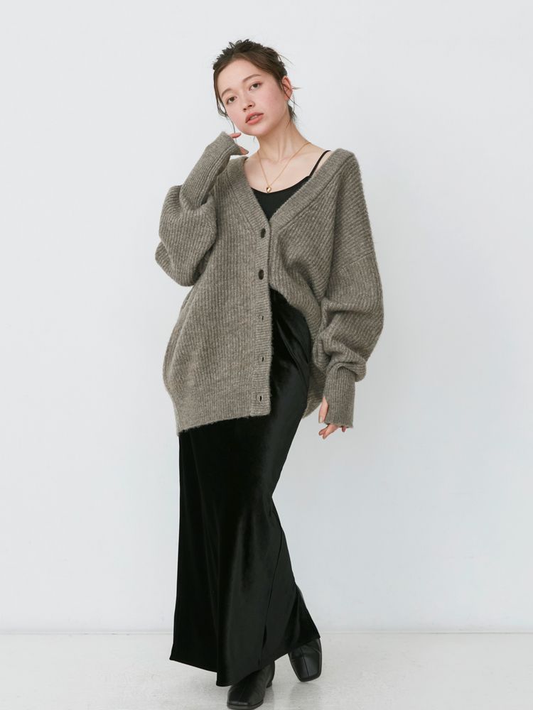 soft knit cardigan (grey) *JP