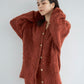 feather knit cardigan (orange) *JP