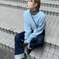 mohair blend loose knit (blue) *JP