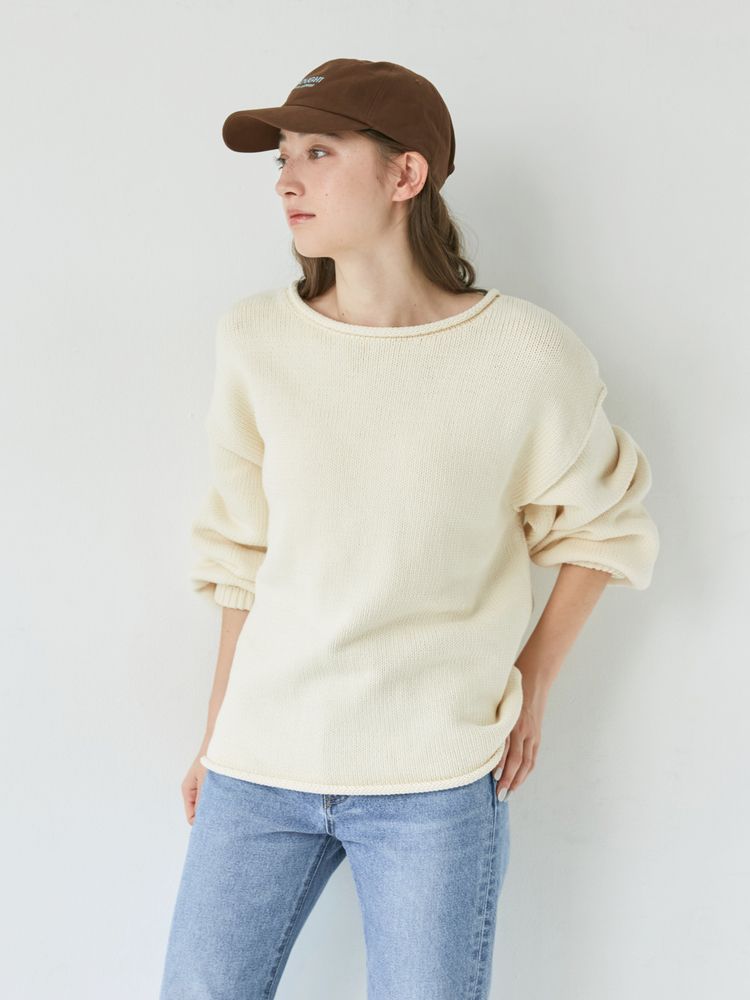 crew neck knit (ivory) *JP