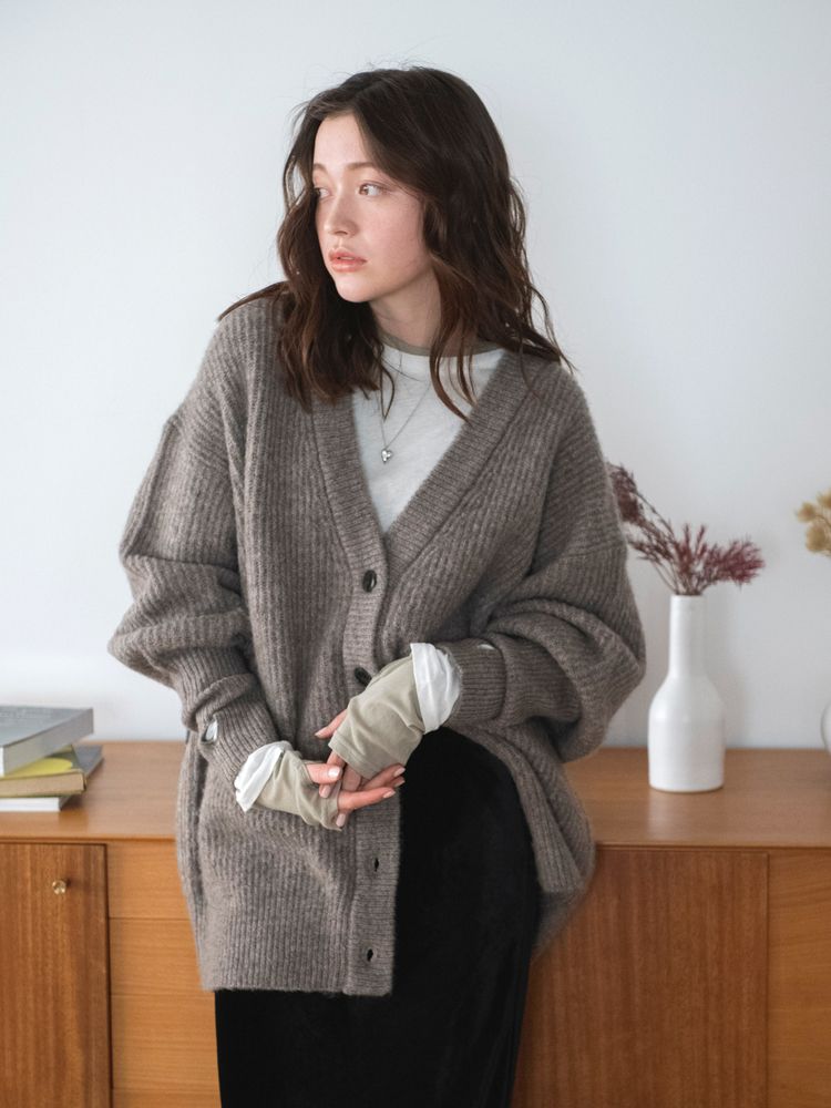 soft knit cardigan (grey) *JP