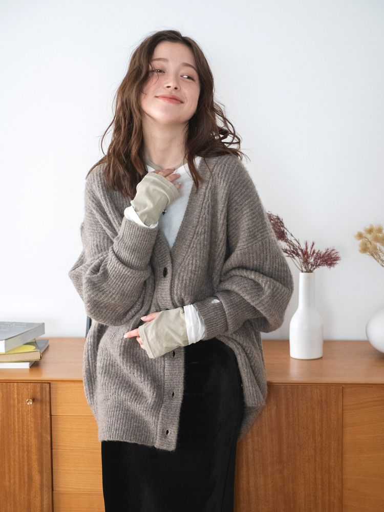 soft knit cardigan (grey) *JP