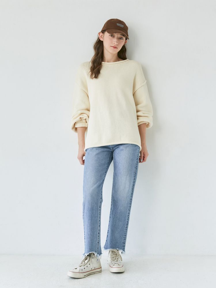 crew neck knit (ivory) *JP