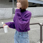 mohair blend loose knit (purple) *JP