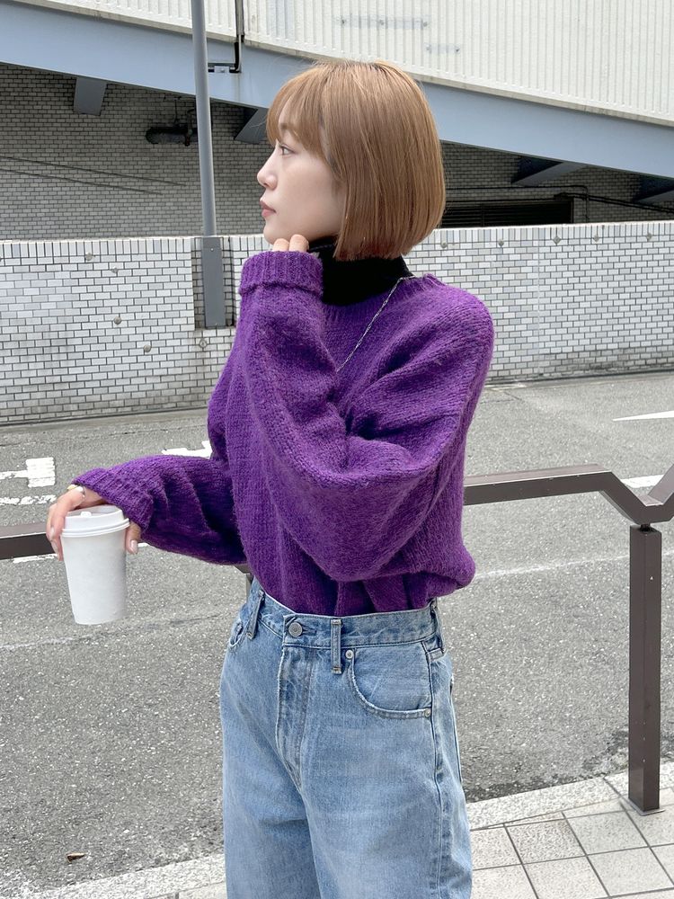 mohair blend loose knit (purple) *JP