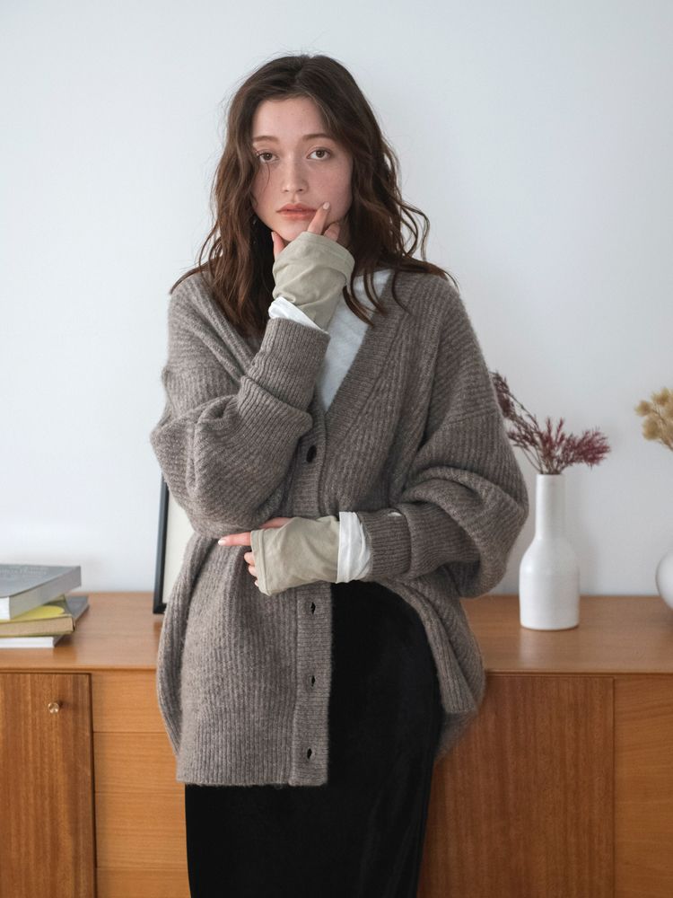 soft knit cardigan (grey) *JP