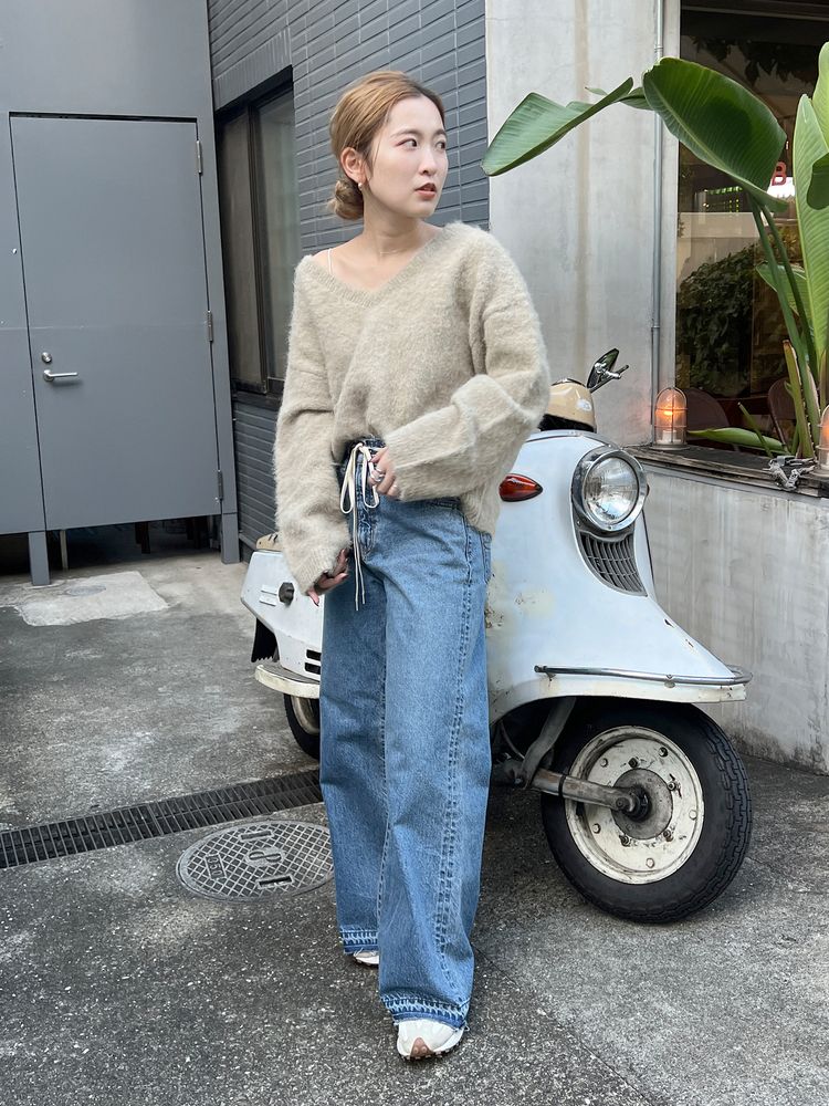 waist design loose jeans <made in Japan>