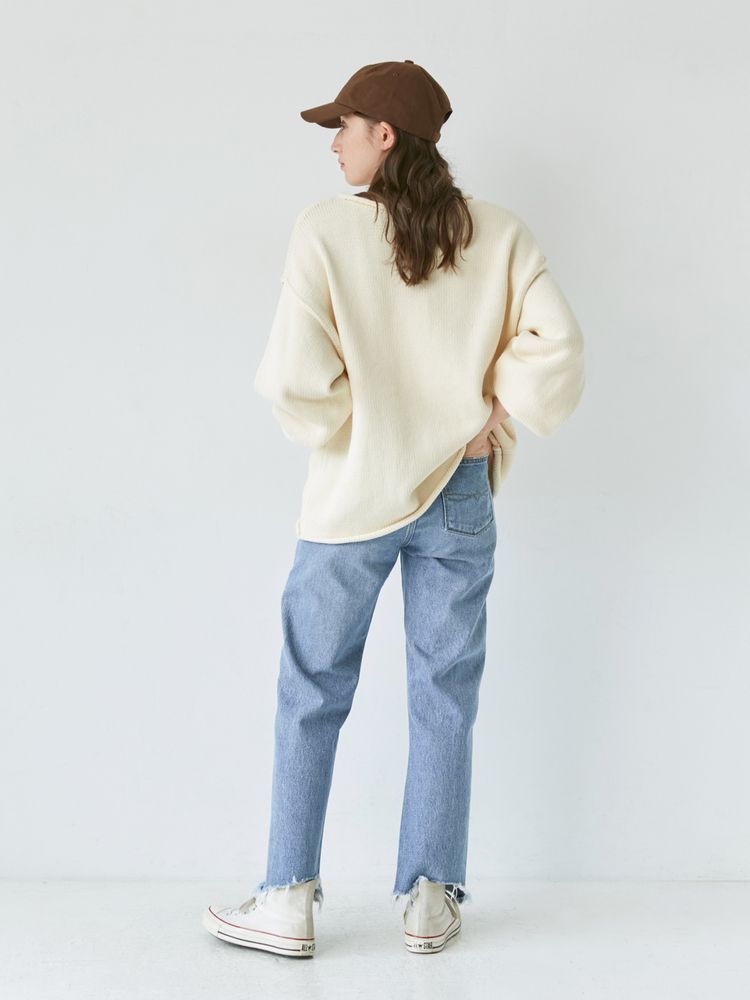 crew neck knit (ivory) *JP