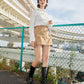 bit skirt pants (beige) *JP