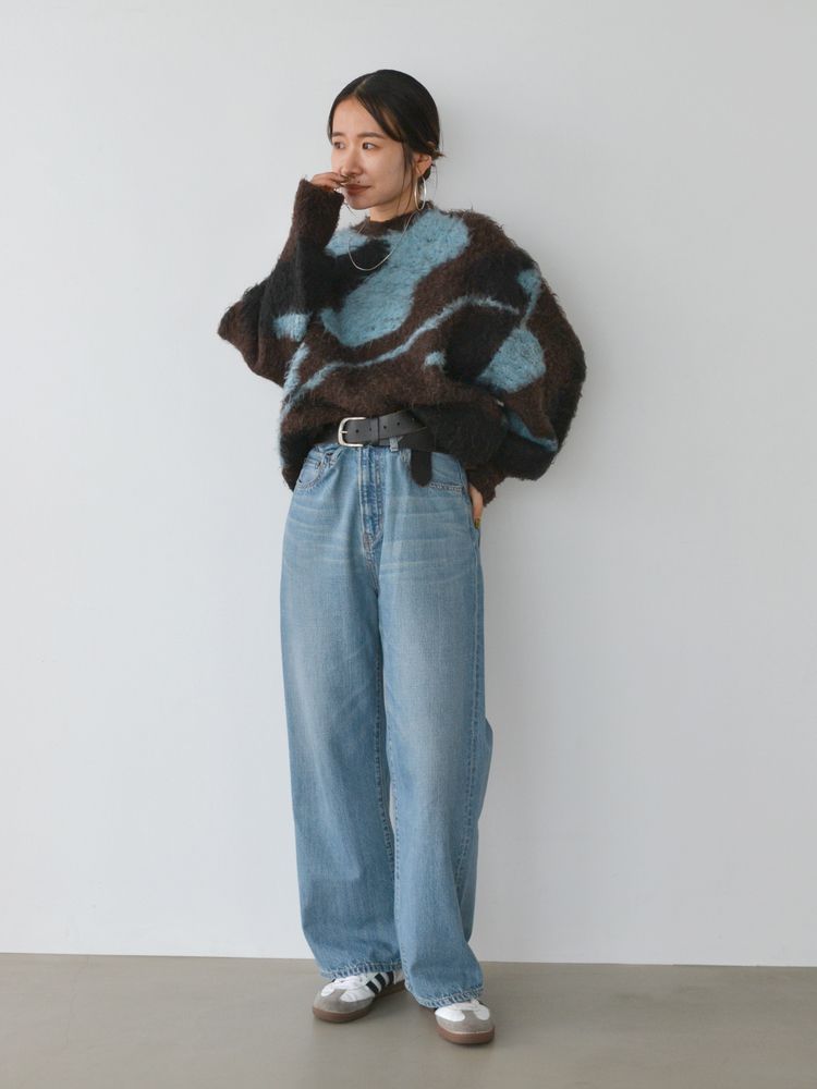 shaggy jacquard knit (brown) *JP