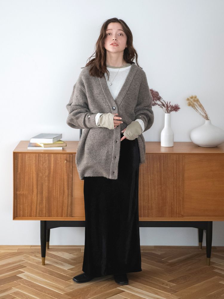 soft knit cardigan (grey) *JP