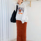 feather knit skirt (orange) *JP