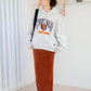 feather knit skirt (orange) *JP