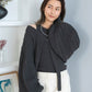 cable knit bolero set (charcoal) *JP