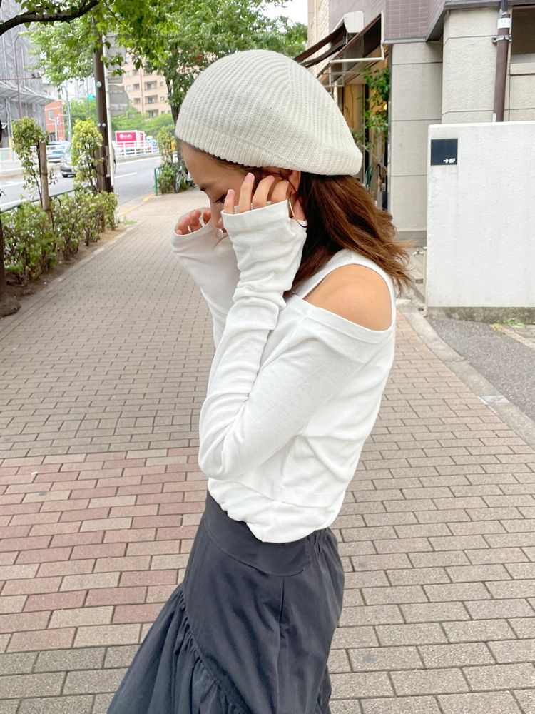 long sleeve tee set (white) *JP