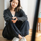 soft knit cardigan (charcoal) *JP