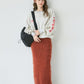 feather knit skirt (orange) *JP