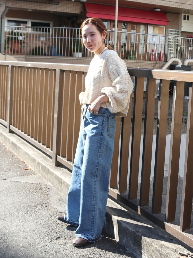 waist design loose jeans <made in Japan>