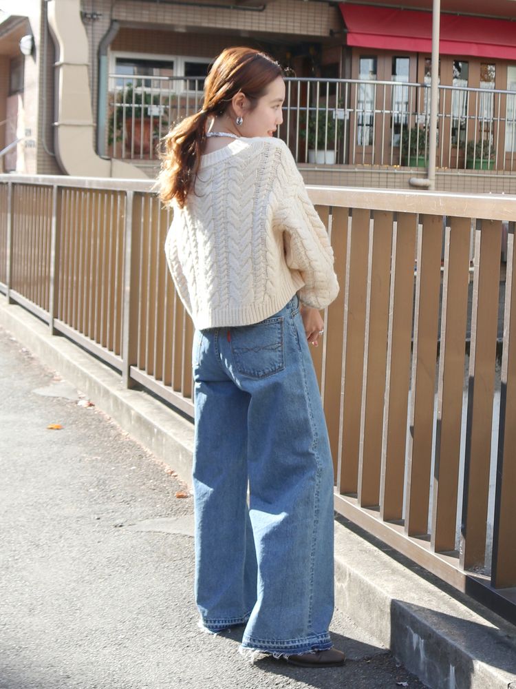 waist design loose jeans <made in Japan>