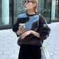 shaggy jacquard knit (brown) *JP