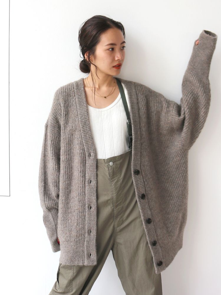 soft knit cardigan (grey) *JP