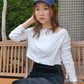 long sleeve tee set (white) *JP