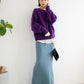 mohair blend loose knit (purple) *JP