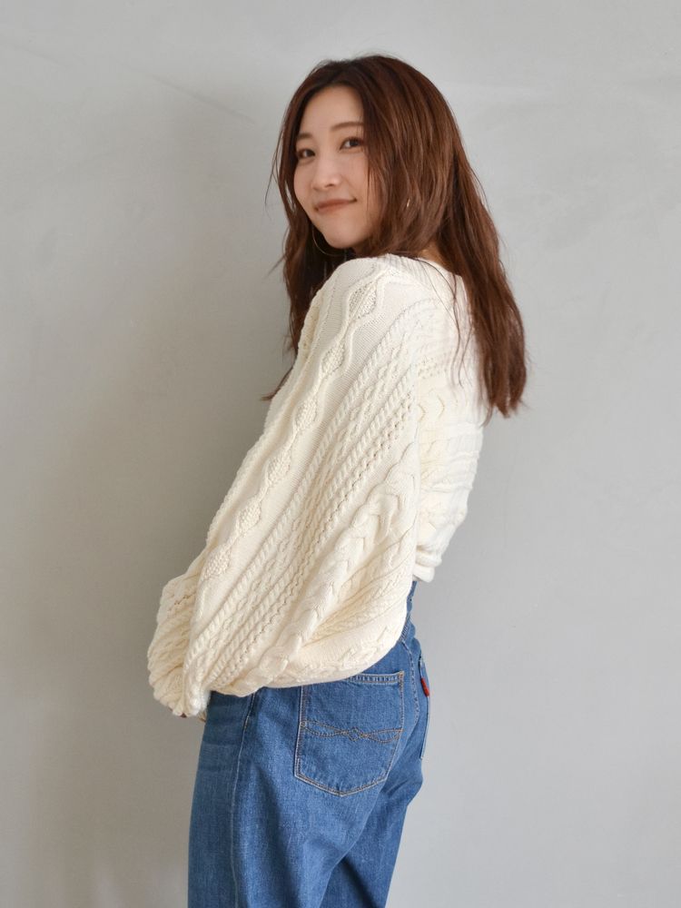 cable knit bolero set (ivory) *JP