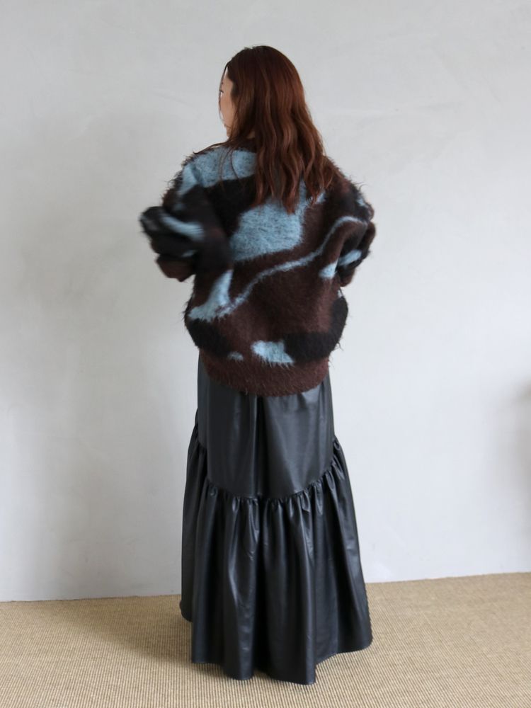 shaggy jacquard knit (brown) *JP