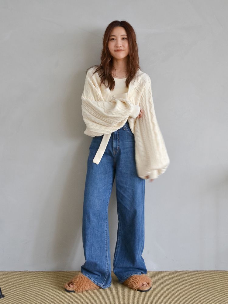 cable knit bolero set (ivory) *JP