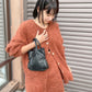 feather knit cardigan (orange) *JP