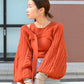 cable knit bolero set (orange) *JP