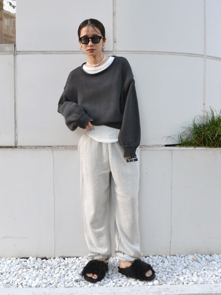 crew neck knit (charcoal) *JP