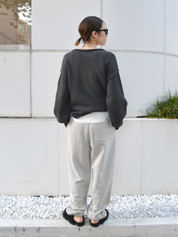 crew neck knit (charcoal) *JP