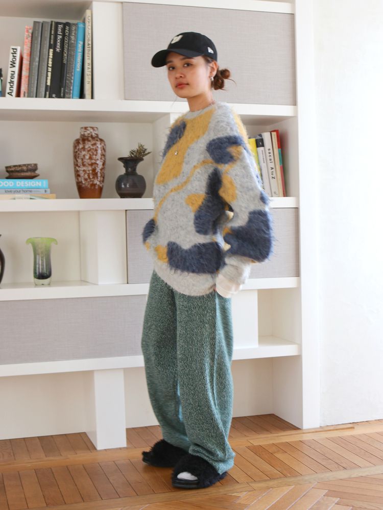 shaggy jacquard knit (blue) *JP