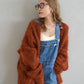 feather knit cardigan (orange) *JP