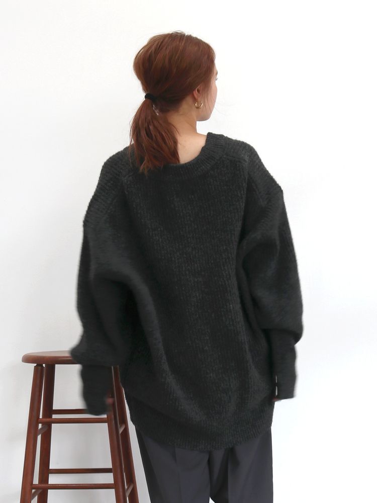 soft knit cardigan (charcoal) *JP