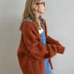 feather knit cardigan (orange) *JP