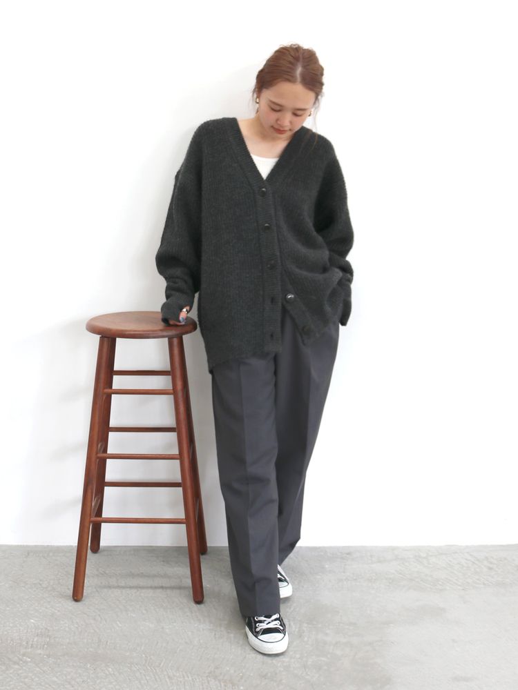 soft knit cardigan (charcoal) *JP