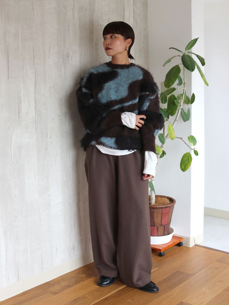 shaggy jacquard knit (brown) *JP