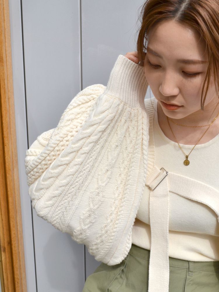 cable knit bolero set (ivory) *JP