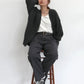 soft knit cardigan (charcoal) *JP